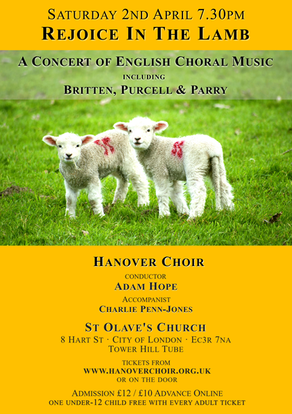 Poster for A Concert of English Choral Music